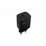 Carregador com fio NATEC para dispositivos móveis NUC-2141, 30W, USB-C PD 3.0 + USB-A QC 3.0, 110–240V, preto