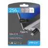 Pen USB PNY Elite-X 256 GB USB Type-C 3.2 Gen 1 (leitura 200 MB/s, escrita 100 MB/s) preto