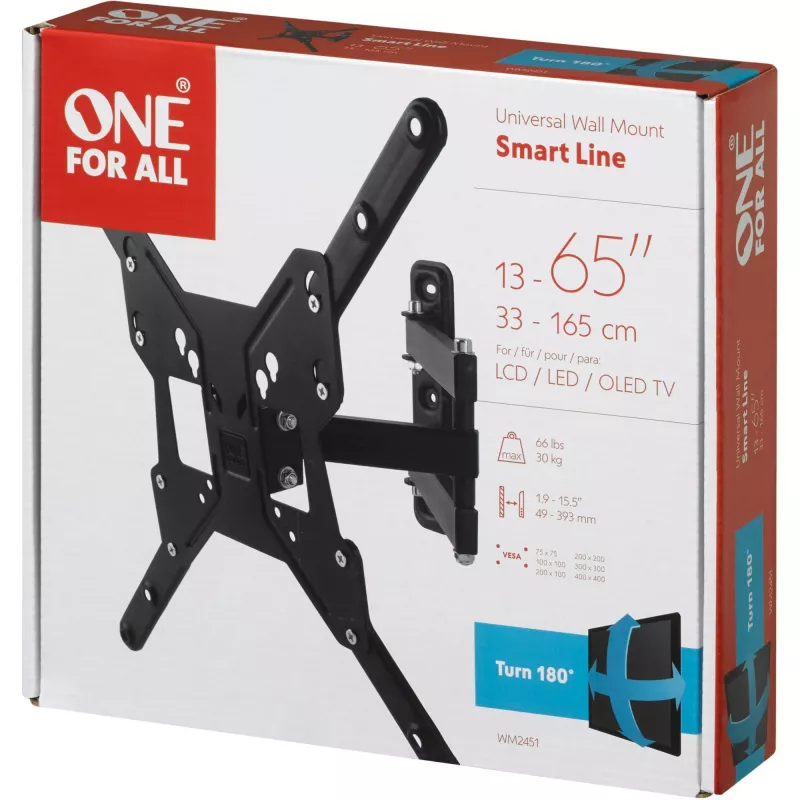 Universal Electronics One For All Smart WM 2451 - suporte - para ecrã plano - tamanho do ecrã: 33-140 cm (13-55