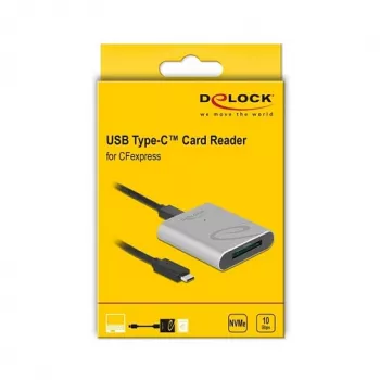 Leitor de cartões DeLOCK 91751 USB 3.2 Gen 1 Type-C prateado