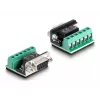 DeLOCK 63465 Adaptador de USB 2.0 Type-A para série RS-422/485, bloco de terminais de 6 pinos, 1,8 m, preto/transparente