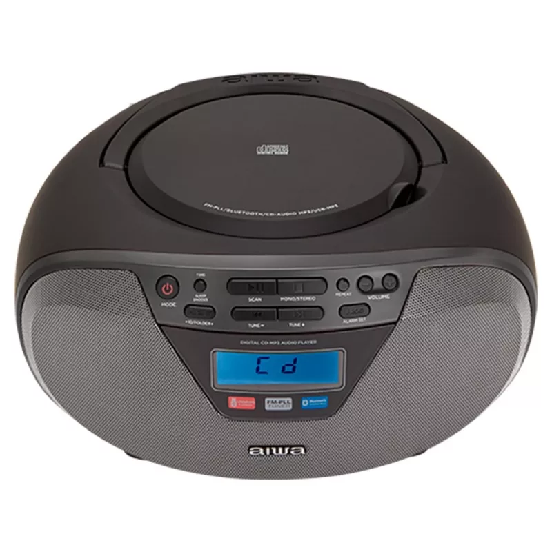 Micro-sistema de áudio Aiwa BBTU-400BK, leitor CD/MP3/FM-PLL/BT (Preto)