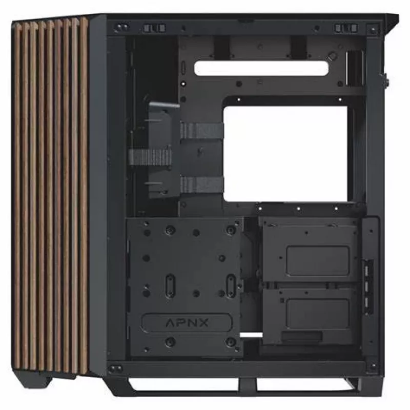 APNX V1-W-BK-v1 Midi-Tower preto, madeira