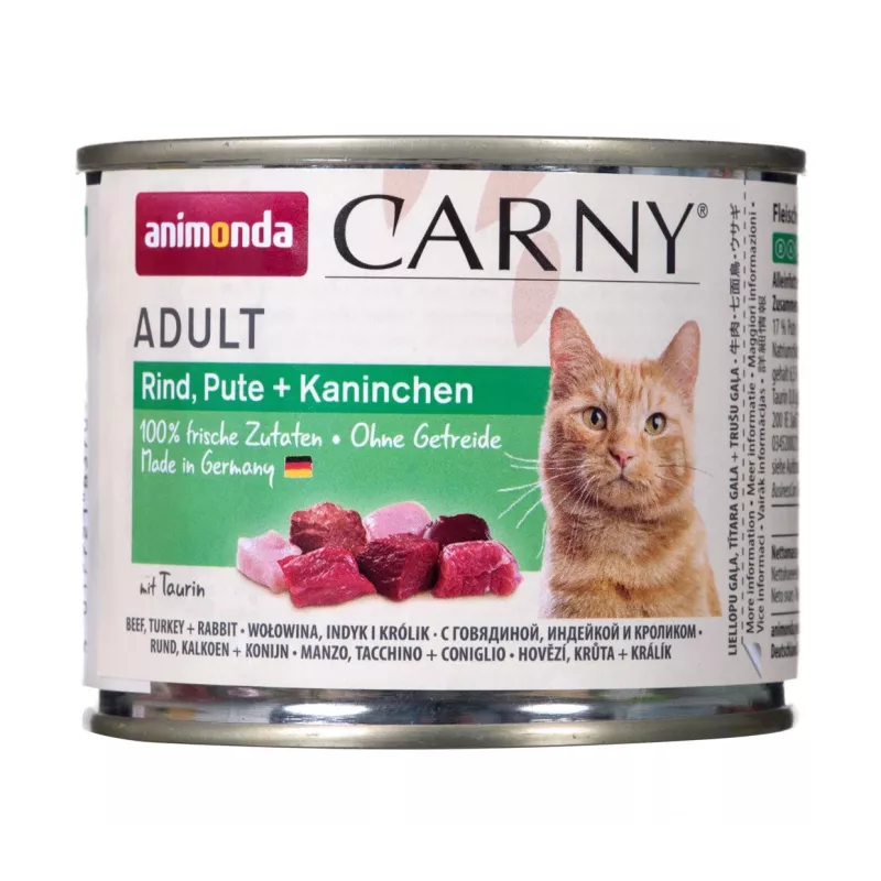 ANIMONDA Carny Adult Vaca, Peru e Coelho - Alimento húmido para gatos - 200 g