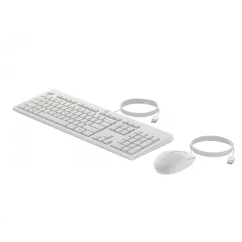 HP 225 G2 Combo de rato e teclado com fio USB, tecla Copilot – Cashmere White – ESTÓNIO