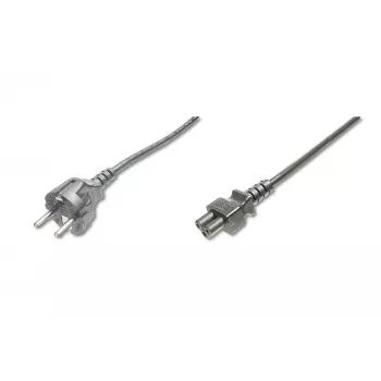 Cabo de alimentação Assmann, Schuko - C5, ficha/conector fêmea, 1,8m, H05VV-F3G 0,75 mm², preto (AK-440103-018-S)