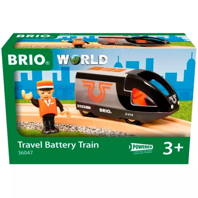 Comboio de passageiros BRIO 63604700 laranja-preto, comboio de madeira, compatível com carris BRIO