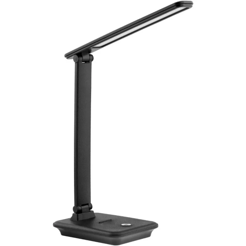 Candeeiro de mesa LED MACLEAN MCE614B — regulável, braço dobrável ajustável, 9W, 3000K/4500K/6500K, preto