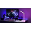 Candeeiro de mesa Hawk HW-LAMP04 branco LED ajustável, superfície branca, cabeça e braço ajustáveis