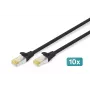 Cabo de rede DIGITUS CAT 6A S/FTP DK-1644-A-020-BL-10, 2 m, preto, 10 unidades