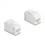 Delock 90719 Acoplador de módulo Keystone RJ45 fêmea para RJ45 fêmea, Cat.6A UTP, branco