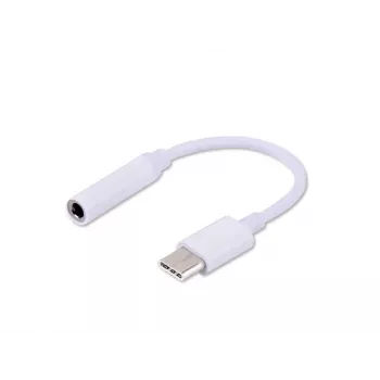 Adaptador de áudio SAVIO USB Type-C 3.1 (macho) – jack 3,5 mm (fêmea) branco AK-35