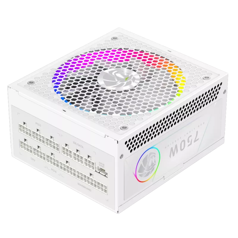 Fonte de alimentação Gamemax, 80 PLUS, Gold | RGB 750G WH | 750 W