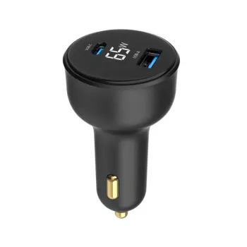carregador de telemóvel para carro USB 2PORT/TA-UC-AC2PD30LCD-CAR01 GEMBIRD