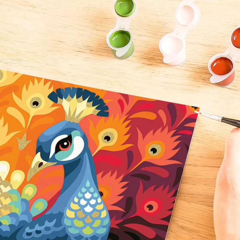 Conjunto de pintura e moldagem Ravensburger CreArt Proud Peacock — conjunto de pintura