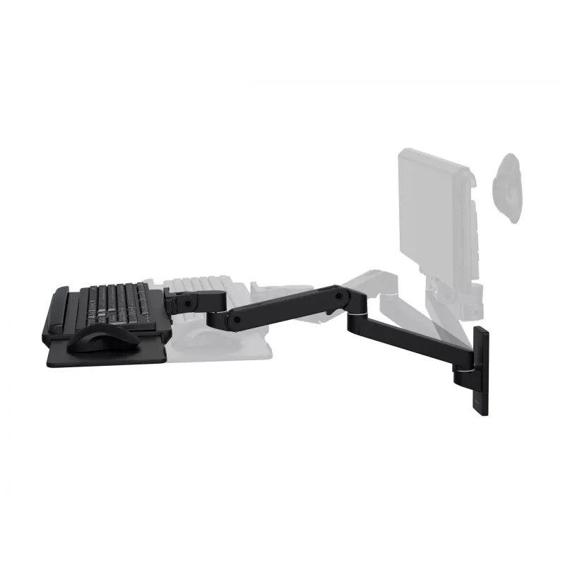 Suporte de teclado Ergotron LX Pro Wall braço de teclado preto alumínio