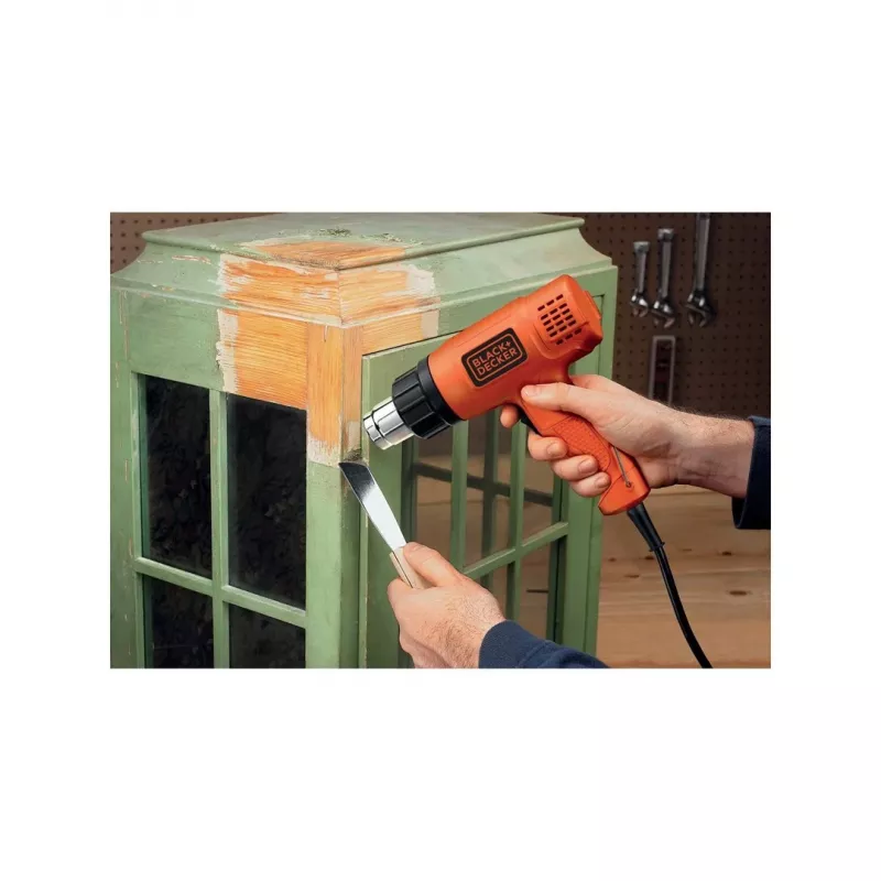 Pistola de ar quente Black & Decker KX1650 — 1750 W, até 600 °C, fluxo de ar 570–740 l/min, cabo de 2 m, 600 g