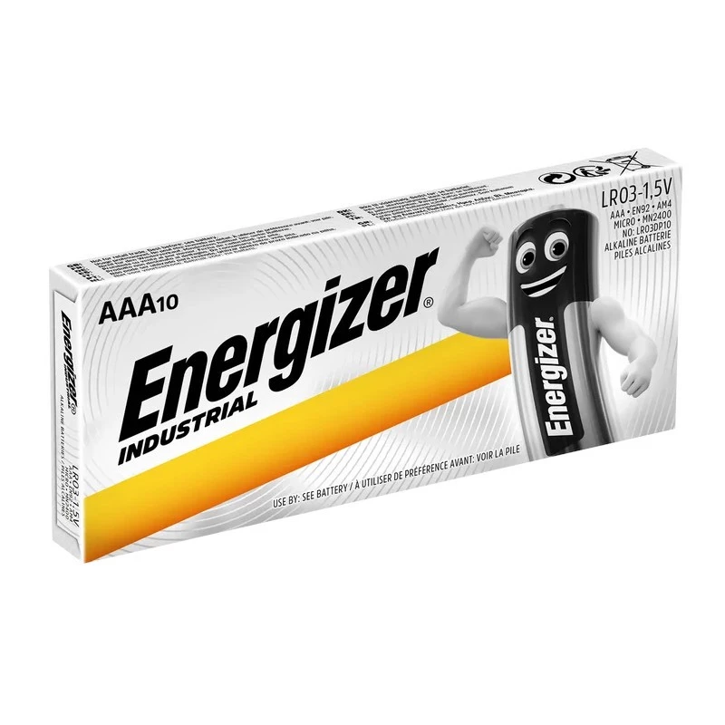 Pilhas alcalinas Energizer Industrial AA - 6x packs de 10 + 6x packs de 10 grátis