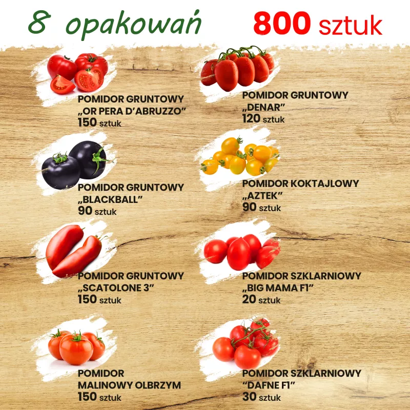 Conjunto de sementes de tomate Toraf Eden – 8 embalagens