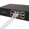 Switch de rede QOLTEC Fast Ethernet PoE 8xRJ45 com 2xRJ45 uplink