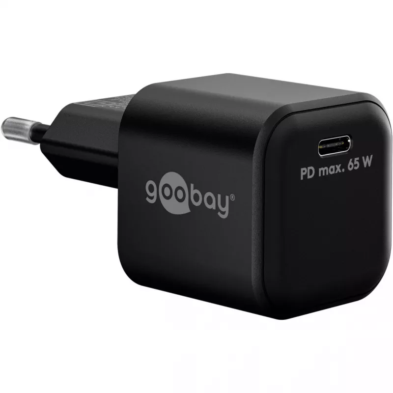 Conjunto de carregamento USB-C GOOBAY 74774 – carregador de 65 W com cabo USB-C têxtil de 1 m