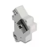 DeLOCK 67043 Suporte Keystone para calha DIN com ligação à terra, cinzento