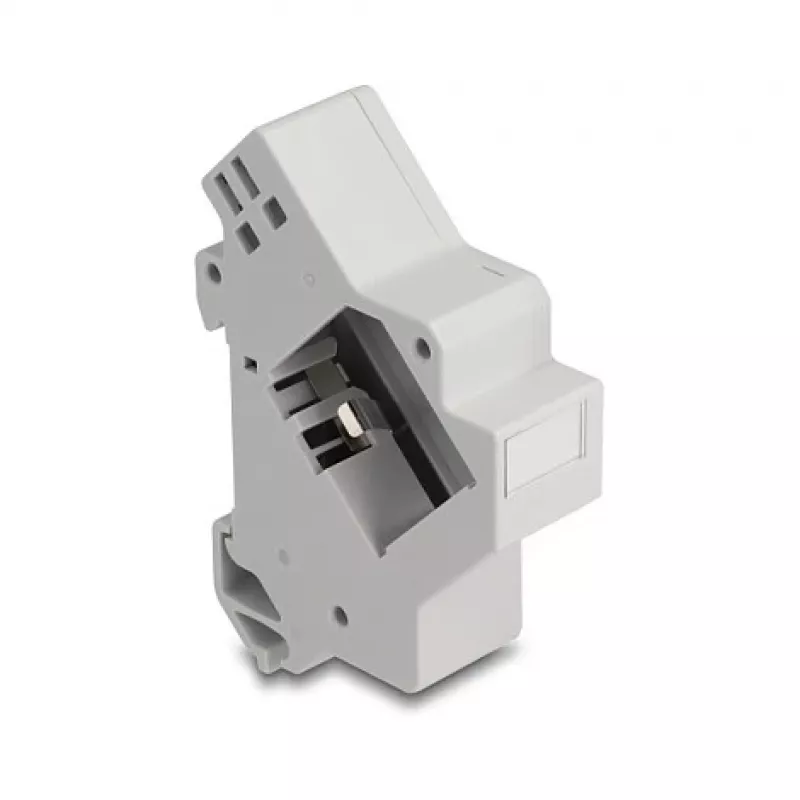 DeLOCK 67043 Suporte Keystone para calha DIN com ligação à terra, cinzento