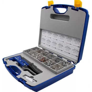 Conjunto de rebites cegos GESIPA NTX 2,4–5 mm, 942 unid. — rebites cegos sortidos para fixação