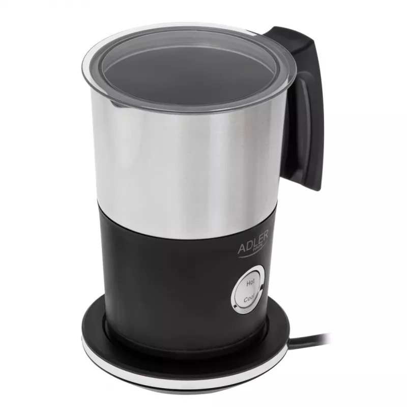 Espumador de leite automático Adler AD 4497 – aço inoxidável, 600W, 120 ml espuma / 300 ml aquecimento, quente e frio