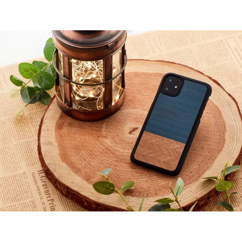 Capa para smartphone man and wood para iPhone 11 — capa de proteção em denim preto