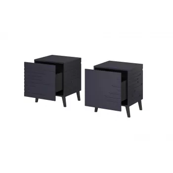 Mesa de cabeceira cama meble NOVA 44×40×52 cm, 1 gaveta, azul-marinho mate