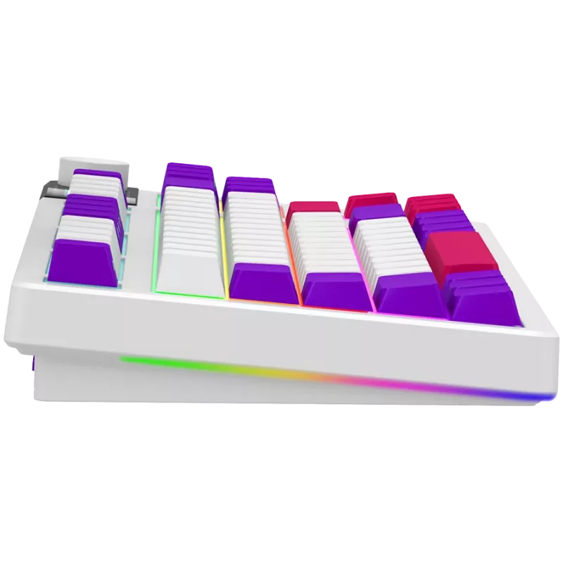 LORGAR KBP70TKLW, Teclado de gaming mecânico TKL sem fios Pro, branco, layout EN