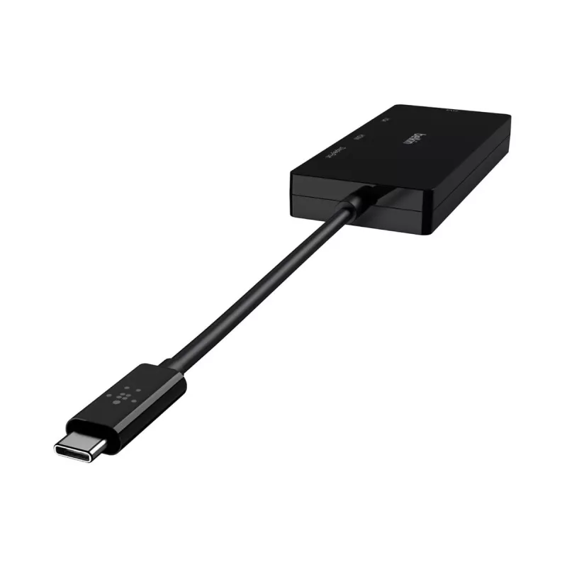 Linksys Belkin - Adaptador de vídeo - USB-C (M) para HD-15 (VGA), DVI-I, HDMI, DisplayPort (F) - Suporte 4K - preto (AVC003BTBK)