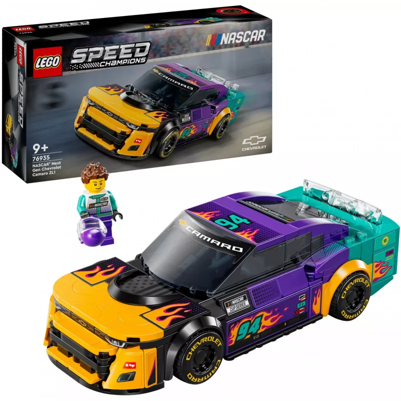 Brinquedo de construção LEGO Speed Champions 76935 NASCAR Next Gen Chevrolet Camaro ZL1, 328 peças, 1 minifigura, idade 9+