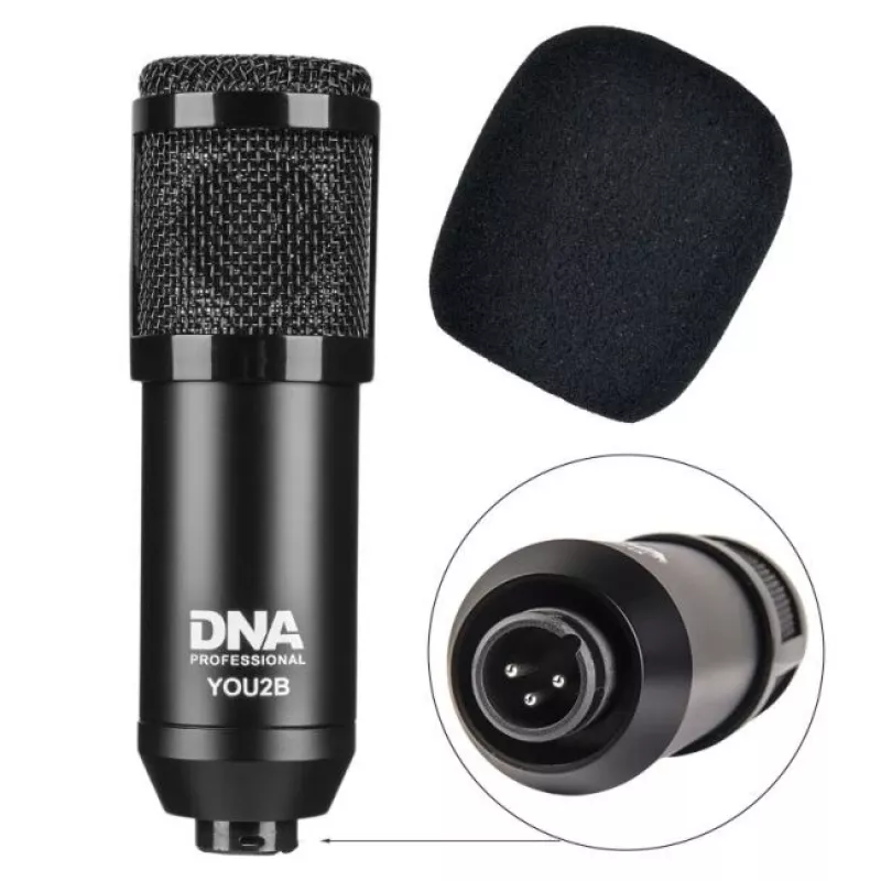 Kit de microfone Bitmat DNA YOU2B — microfone, interface de áudio, suporte e cabo