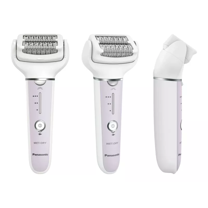 Depiladora Panasonic ES-EY30A – 60 pinças, 3 velocidades, molhado e seco, a pilhas, branco/lilás