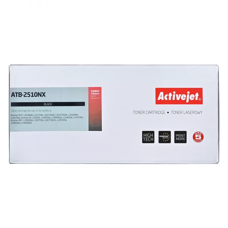 Toner ActiveJet ATB-2510NX preto 3000 páginas para Brother TN2510XL compatível