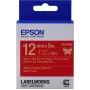 Cassete de etiquetas Epson fita cetim LK-4RKK dourado/vermelho 12mm (5m)