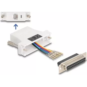 DELOCK D-Sub 25 pinos fêmea para RJ12 fêmea kit de montagem, branco