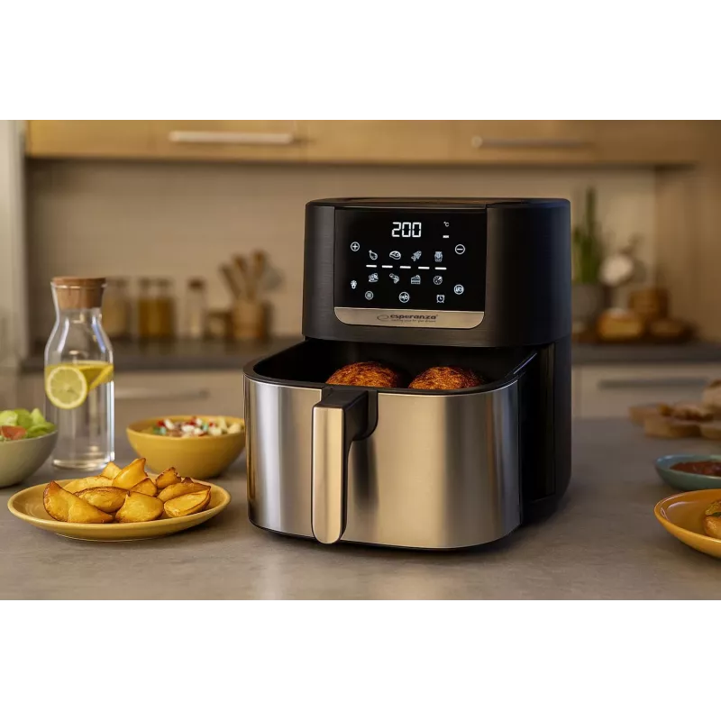 Esperanza EKA004 Pollo Fritto fritadeira sem gordura, 8 L, 1700 W, inox