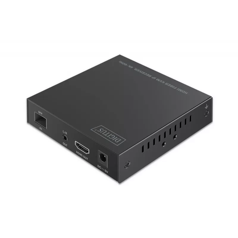Recetor Digitus HDMI Fiber KVM IP 4K/60Hz com fios USB