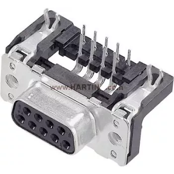 Conector D-SUB Harting 09 66 452 6613 90° 37 polos ligação por soldadura
