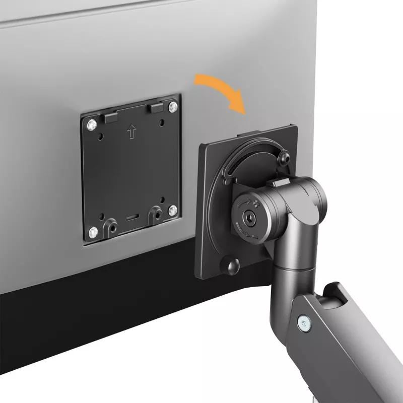 Suporte de monitor de braço duplo Maclean MC-968 com mola a gás 17-57 27 kg carga pesada estável totalmente articulado suporte VESA máx. 200x200