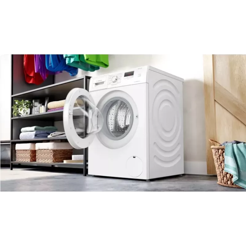 Máquina de lavar roupa de carga frontal Bosch WGE02201PL — 8 kg, 1200 rpm, tambor de 55 l, visor LED, inverter