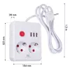 Extensão elétrica MACLEAN MCE387 W — 2 tomadas, 3×USB A, 110–240 V, 2500 W, cabo de 1,5 m, branco