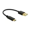 Cabo de carregamento USB DeLOCK Type-A para USB Type-C 15 cm preto