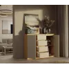 Cómoda com 2 portas e 4 gavetas, carvalho artisan/cor caxemira