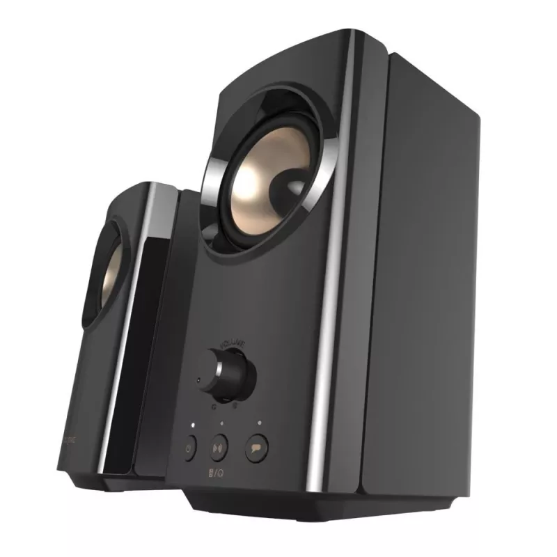 CREATIVE T60 2.0 Altifalantes compactos Hi-Fi para secretária com diálogo claro e surround através do Sound Blaster SmartComms Kit, áudio USB-C, entradas para microfone e headset B