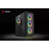 Savio Noctis Glass RGB Cube caixa para PC, ATX/Micro-ATX/Mini-ITX, frente de vidro temperado, ventoinhas RGB, preta