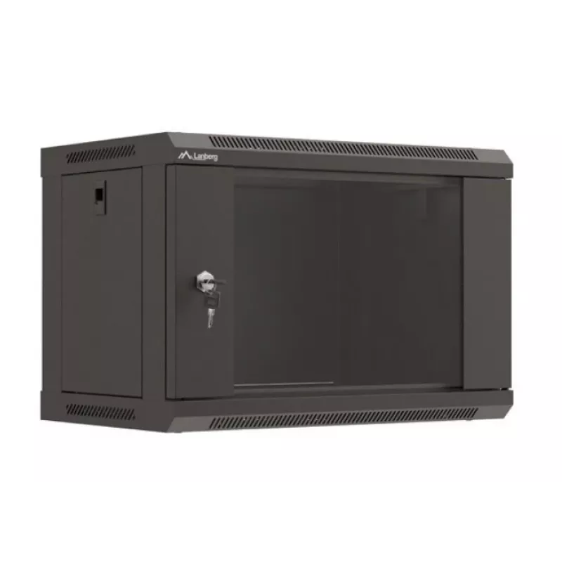 Armário rack de parede LANBERG WF03-5306-10B 6U, 60 kg, fechadura com chave, preto